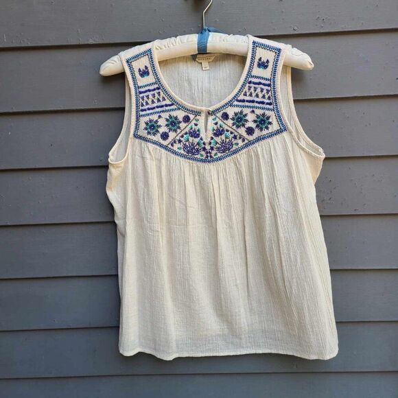 Sonoma Tops - Sonoma Embroidered Peasant Top size Large